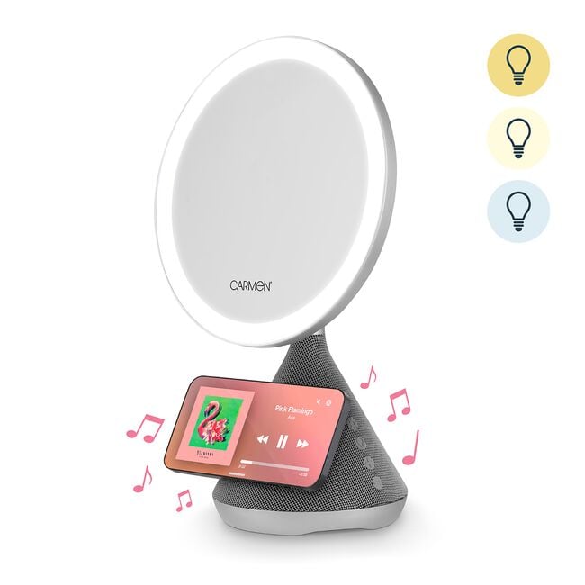 Carmen 3 in 1 LED MIrror WIth Bluetooth Speaker
