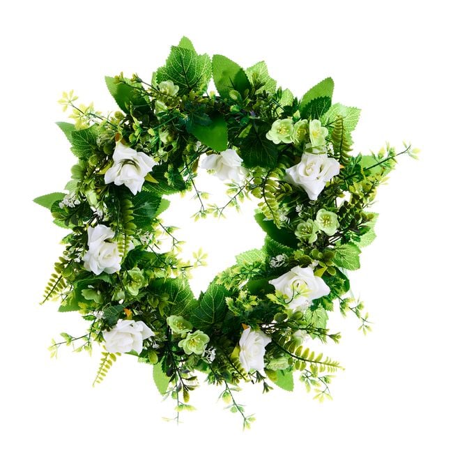 White Rose Summer Wreath