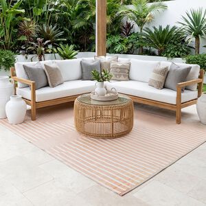 Pinstripe 150cm x 210cm Outdoor Rug - Natural