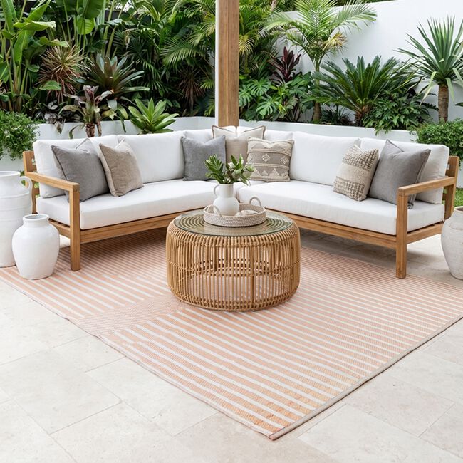 Pinstripe 150cm x 210cm Outdoor Rug - Natural