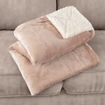 NICOLE DAY MINK SHERPA STONE 130x170cm Throw