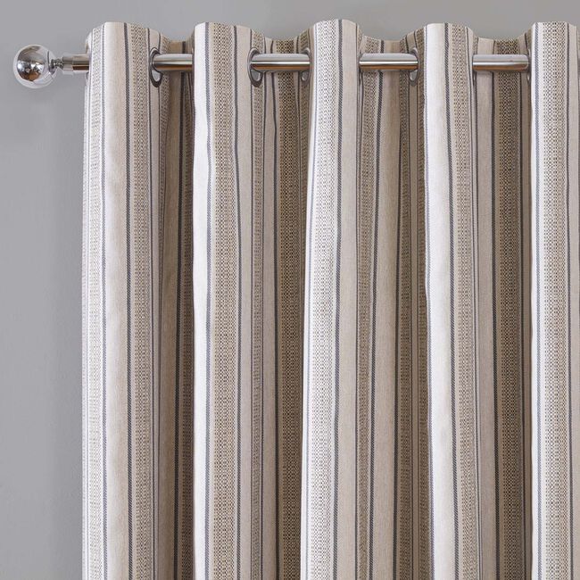 BLACKOUT DOPE DYE WOVEN STRIPE NATURAL 66x54 Curtain