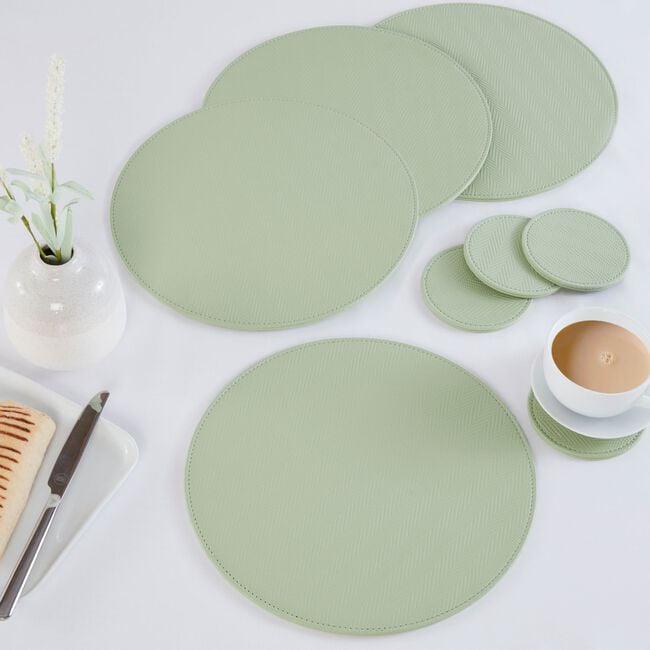 Reversible Round Herringbone Coasters 4 Pack 