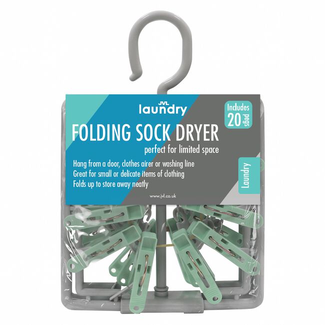 JVL Folding Sock Dryer with 20 Pegs
