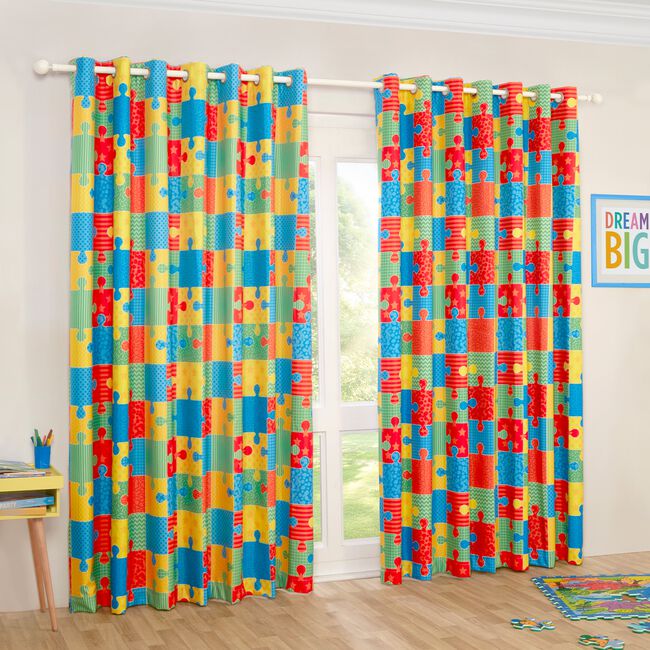 BLACKOUT & THERMAL PUZZLE MULTI 66x72 Curtain