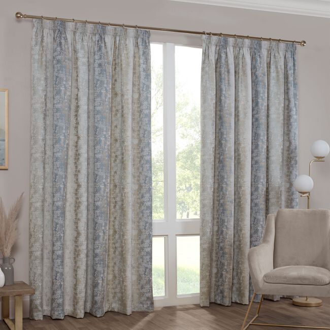 PENCIL PLEAT OMBRE CHENILLE SAGE 66x72 Curtains