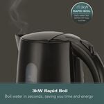 HAMILTON BEACH ESSENTIALS 1.7L BLACK Rapid Boil Kettle