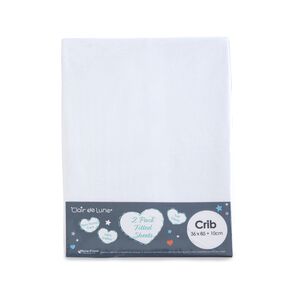 Clair De Lune White Crib Fitted Sheet - 2 Pack