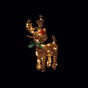 Wicker Baby Reindeer W/ Warm White LED