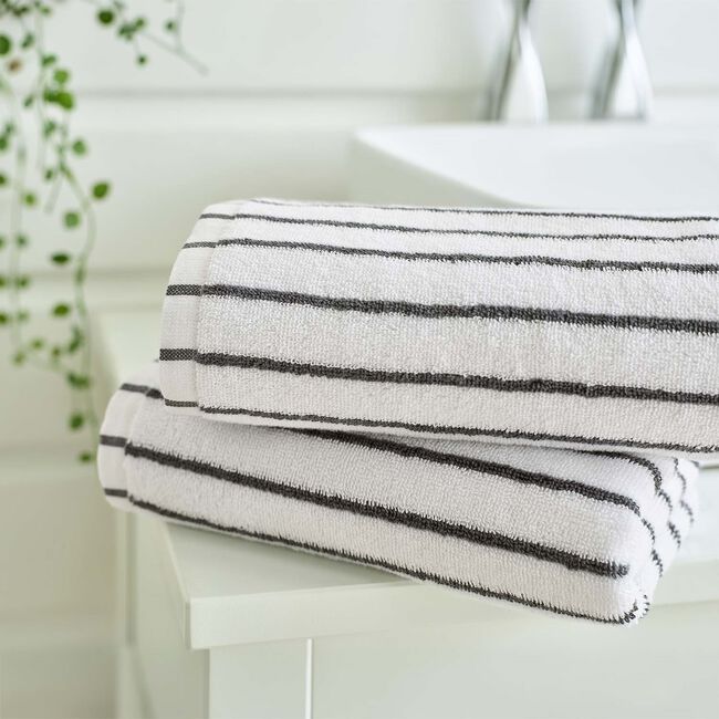 Deyongs Malmo Stripe Hand Towel White/Grey