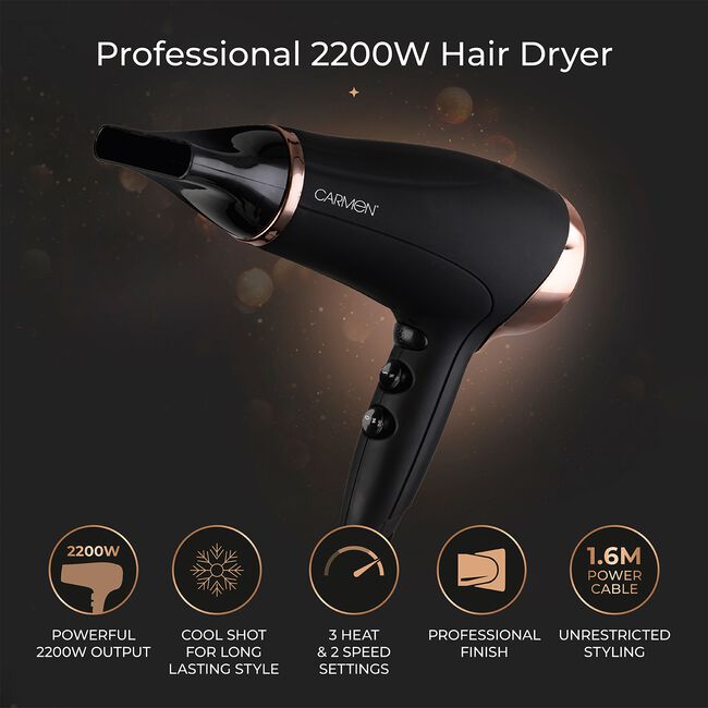 Carmen Noir II 2200W Hair Dryer