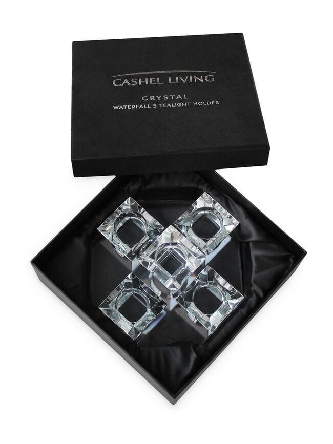 Cashel Living Crystal Waterfall 5 Tealight Holder