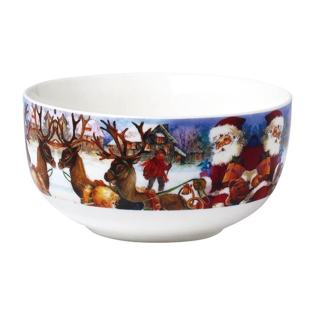 Love Christmas Santa Comes to the Village Bowl