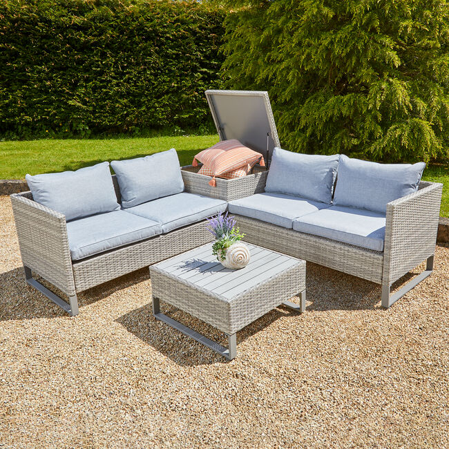 Copenhagen Grey Rattan Designer Garden Corner Sofa Out Out atelier