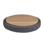 BOUCLE GREY FOLDING STORAGE Ottoman with Table