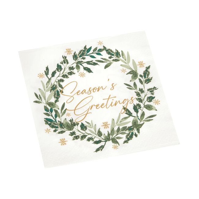 Season's Greetings Napkins 20 Pack 