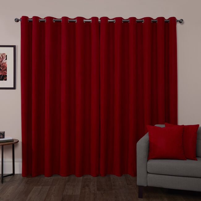BLACKOUT & THERMAL CORDUROY RED 66x54 Curtain