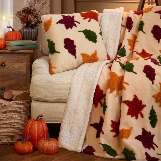 Carved Leaves Multi 45cm x 45cm Cushion
