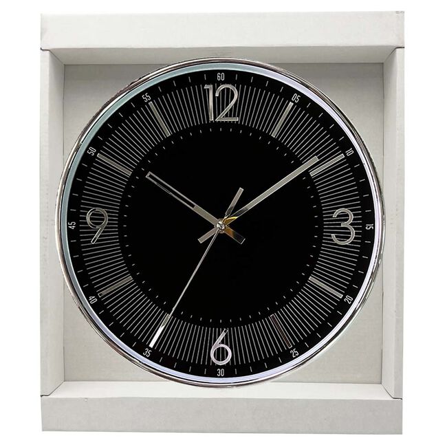 NOVA 30cm BLACK Wall Clock 