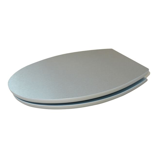 Silver Brushed Slow Closing Toilet Seat