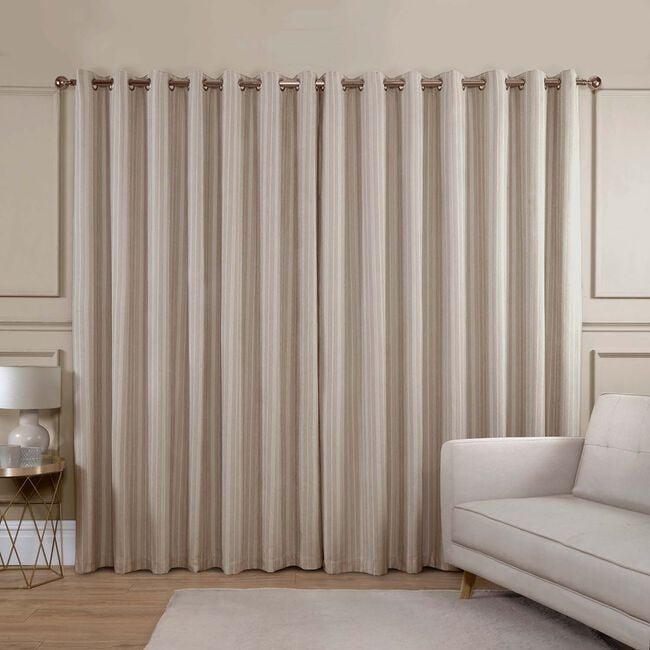 BLACKOUT & THERMAL STRIPE SAND 66x54 Curtain