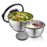 Gefo Muovo 2 Steel Bowls with Splash Guard Lid