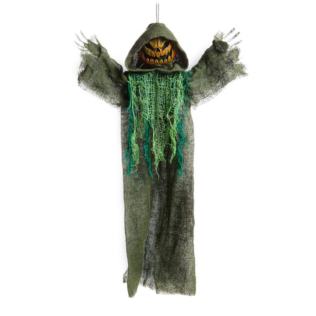 Hanging Hooded Pumpkin Man
