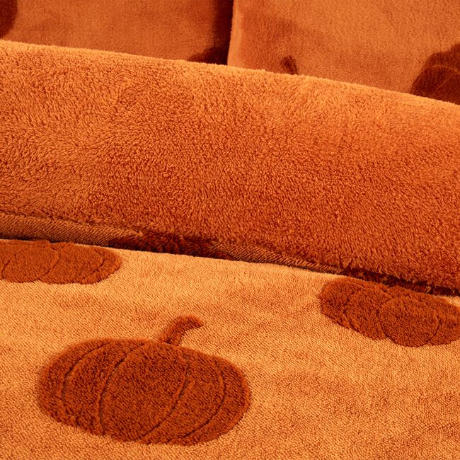 SINGLE DUVET COVER Teddy Fleece Pumpkin