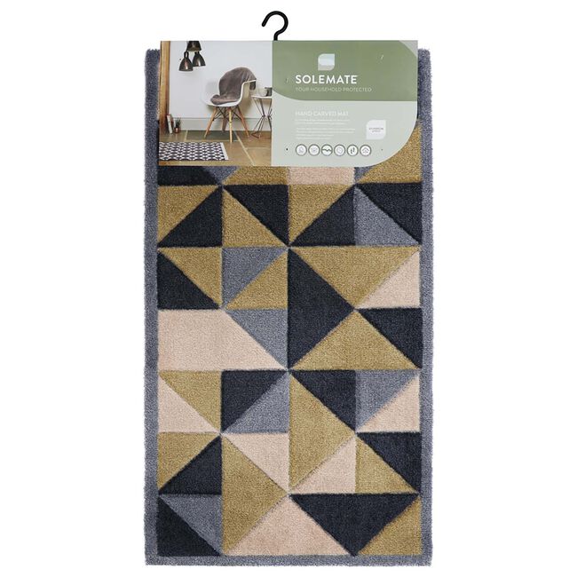 JVL Solemate Hand Carved Trimertric Door Mat 