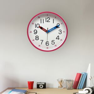 CHILDRENS WALL CLOCK Pink 20cm