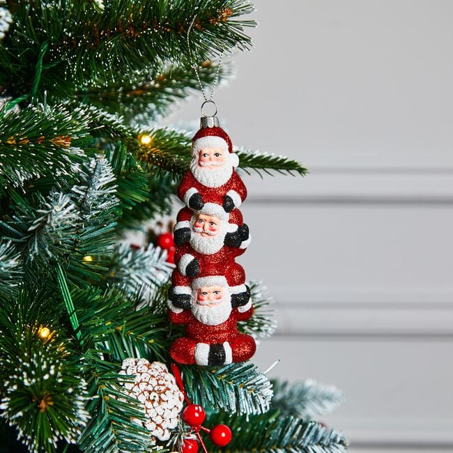 Stacked Santas Tree Decoration