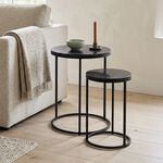 Black Side Table Set of 2