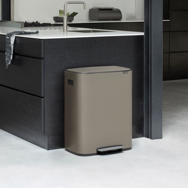 60L Brabantia Recycling Bin - Platinum