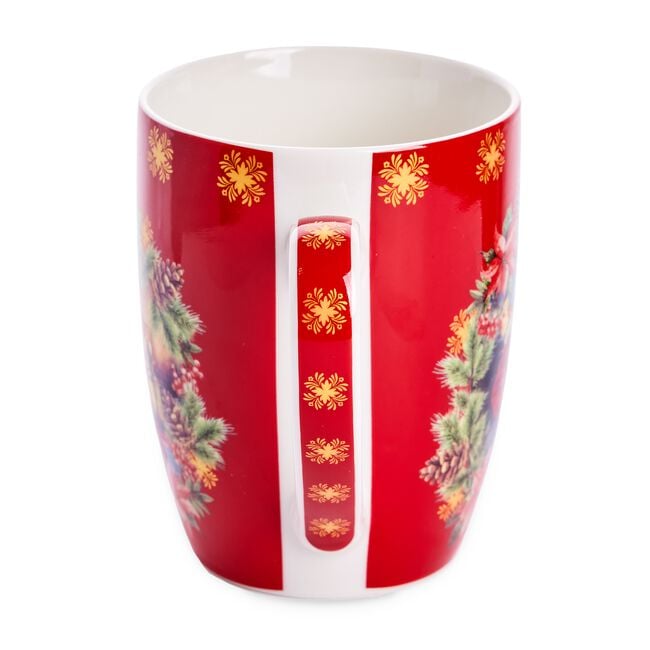 Love Christmas Santa & Poinsettia Mug