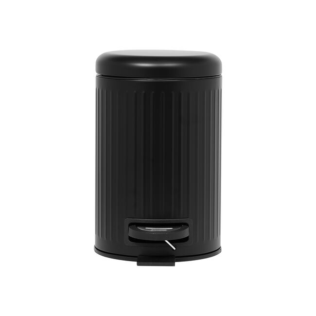 PIFCO RIBBED 3L BLACK Bathroom Bin