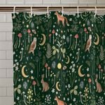 CATHERINE LANSFIELD ENCHANTED TWILIGHT FOREST GREEN Shower Curtain 