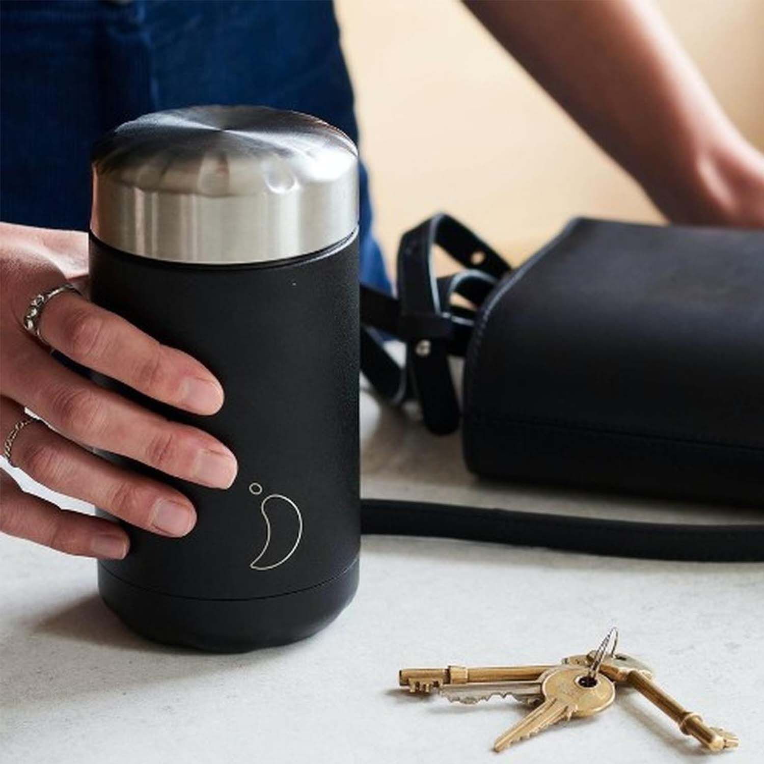 Chilly's Monochrome Black 500ml Food Flask Home Store + More