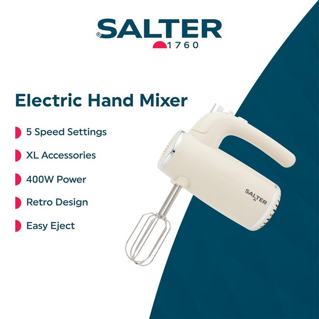 SALTER RETRO CREAM Hand Mixer