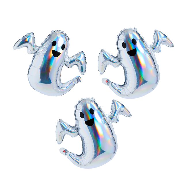 Pack of 3 Holographic Ghost Balloons