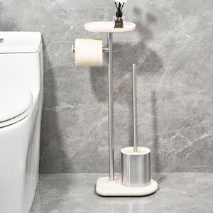 Nordhaus Beige Toilet Roll And Brush Holder