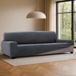 REGAL MILLS EASYSTRETCH VELVET DARK GREY  4 Seater Sofa Cover
