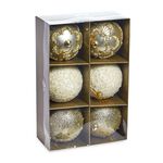 Gold Glitter Luxury Christmas Bauble Set 6 Pack