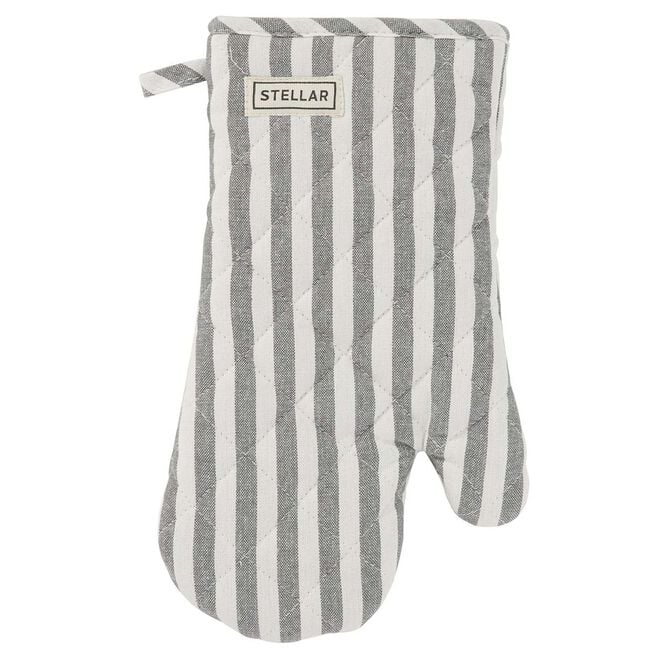 Stellar Grey Stripe Single Oven Glove