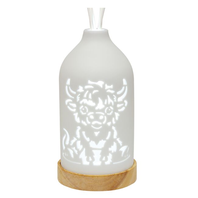 Woodbridge LED Ceramic Reed Diffuser Highland Cow