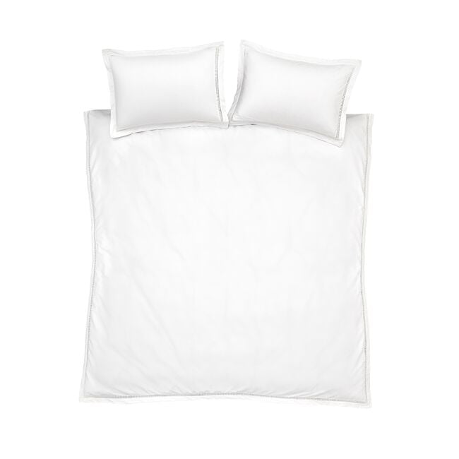 BIANCA SINGLE DUVET COVER Oxford Lace Trim White