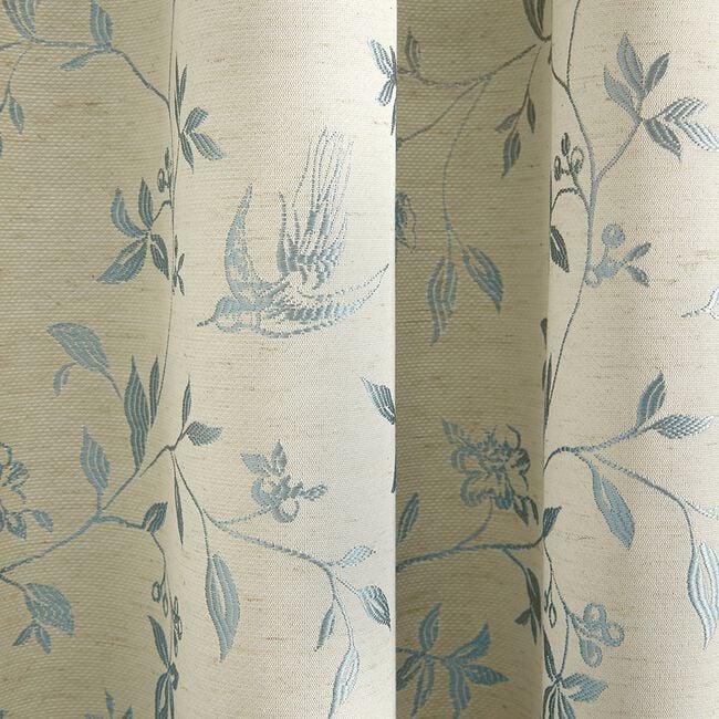 CURTINA BIRD TRAIL DUCK EGG 66x90 Curtain