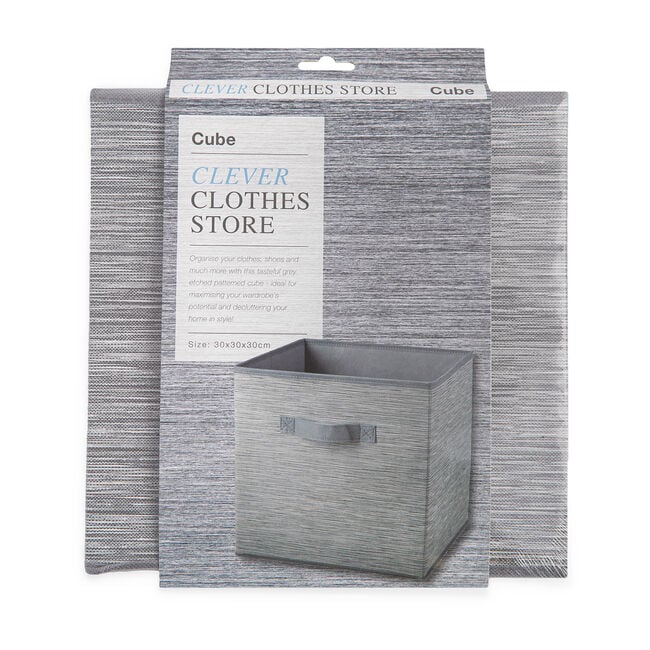 Clever Clothes Cube Storage Charcoal - 30cm x 30cm