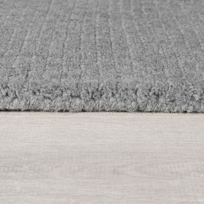 TEXTURED WOOL BORDER GREY MARL 160x230cm Rug