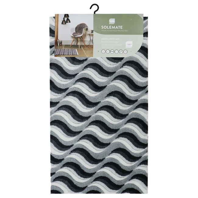 JVL Solemate Hand Carved Waves Doormat 57x100cm