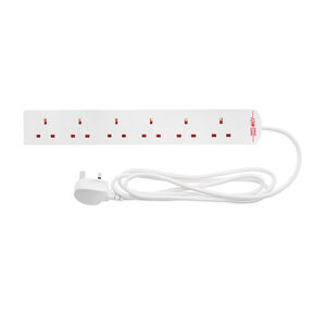 6 Way Extension Lead 2m Blister Pack